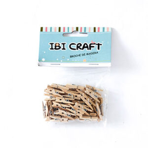 BROCHES DE MADERA 30 MM X30 PCS NATURAL