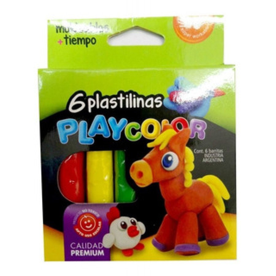 PLASTILINA PLAYCOLOR CJ X6 BARRA SURTIDO