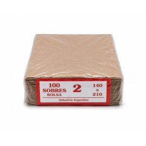 SOBRES KRAFT N2 14 X 21 CM X100