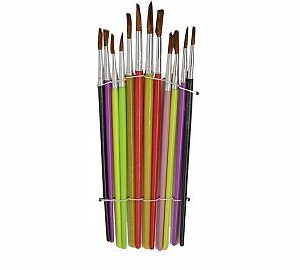 PINCELES X12 SURTIDO P.REDONDA BL