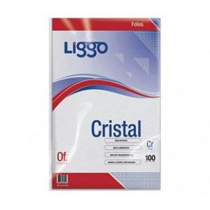 FOLIO LIGGO CRISTAL 40 MICRONES OFICIO X100