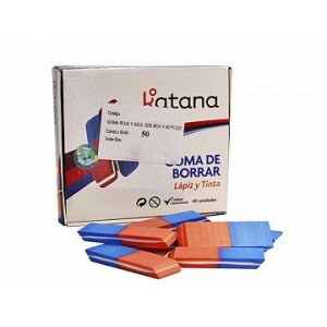 GOMA DE BORRAR KATANA CHICA  AZUL/ROJA