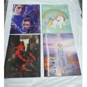 CUADERNO 16X21 CM T/F X24 PERSONAJES RAYADO