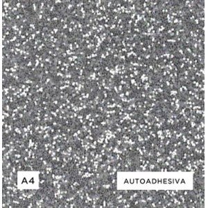 GOMA EVA GLITTER A4 X5 HJS PLATA