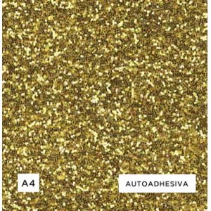 GOMA EVA GLITTER A4 X5 HJS ORO/DORADO