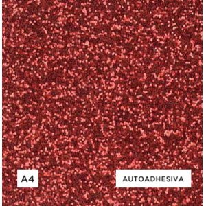GOMA EVA GLITTER A4 X5 HJS ROJO