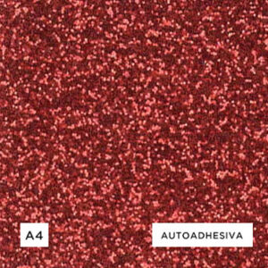GOMA EVA GLITTER A4 X5 HJS ROJO
