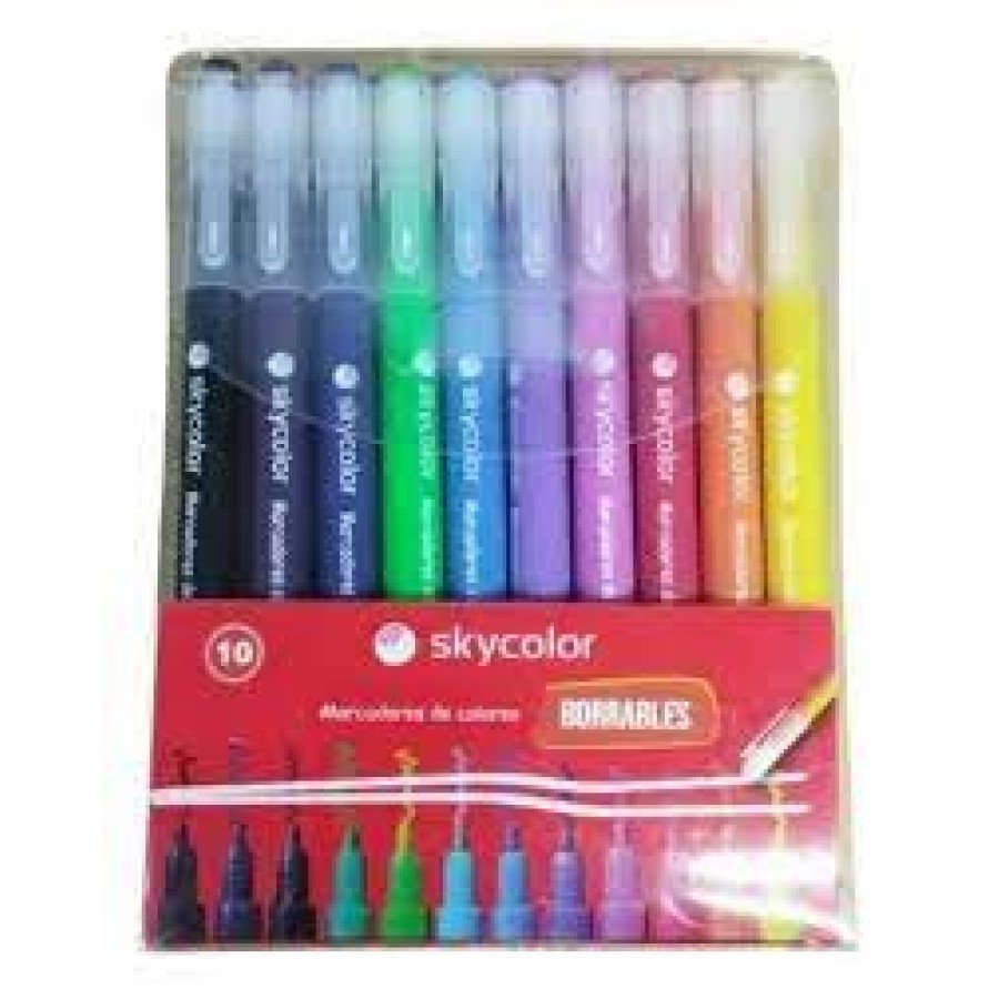 MARCADOR SKYCOLOR BORRABLE X10 SURTIDO
