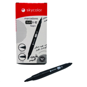 MARCADOR SKYCOLOR DOBLE PTA PER. NEGRO