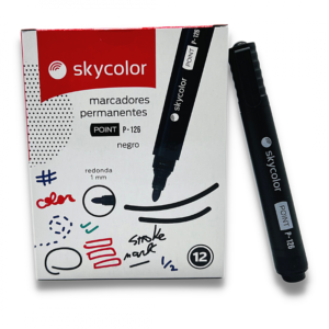 MARCADOR SKYCOLOR PERMANENTE PTA RED NEGRO