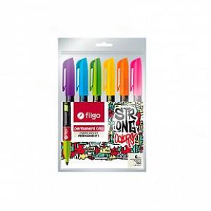 MARCADOR PERMANENTE FILGO 040 BRILLANTE EST X6