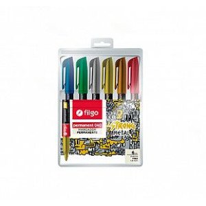 MARCADOR PERMANENTE FILGO 040 METAL EST X6