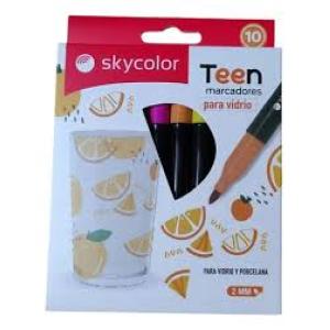 MARCADOR SKYCOLOR TEEN PARA VIDRIO X10