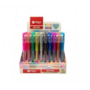 BOLIGRAFO FILGO GEL POP 1.0 GLITTER EXHIBIDOR