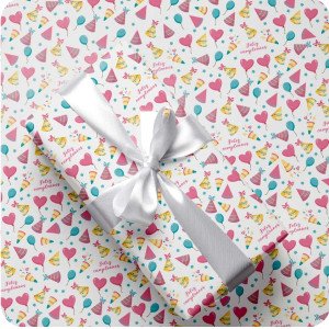 PAPEL REGALO 65X95 70 GRS FELIZ CUMPLE  X20
