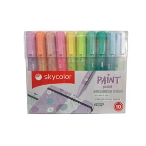 MARCADOR SKYCOLOR PAINT ACRILICO PASTEL X10