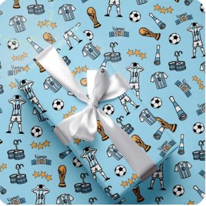 PAPEL REGALO 70X1 MTR 90 G ILUS. ARG CELESTE