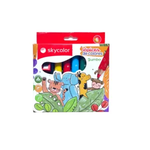 LAPIZ SKYCOLOR JUMBO MADERA X6 SURTIDO