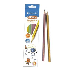 LAPIZ SKYCOLOR X6 LARGO METALIZADO