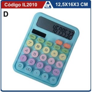 CALCULADORA PASTEL 12 DIG KK2688 12,5X16X3 CM