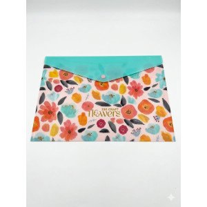 SOBRE PLASTICO C/BOTON A4 FLOWER