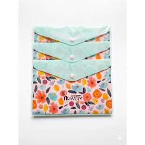 SOBRE PLASTICO C/BOTON A5 "FLOWERS