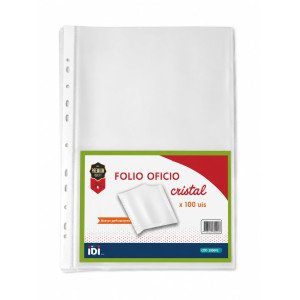 FOLIO IBI OFICIO CRISTAL X100 40 MIC