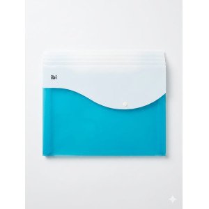 SOBRE PLASTICO C/BOTON A4 CELESTE PASTEL
