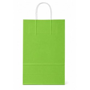 BOLSA PAPEL EKO 22X30X10 CM VERDE MANZANA