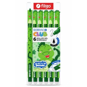 BOLIGRAFO BORRABLE FILGO BORRAX SE DINOSAURIO VERD