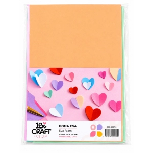 GOMA EVA LISA IBI A4 1.7 MM X10 PASTELES 250710