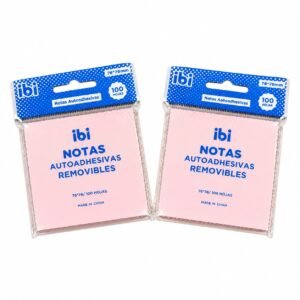 NOTAS ADHESIVAS IBI 75 x 75mm x100 ROSA PASTEL