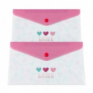 SOBRE PLASTICO CON BOTON A5 HEARTS 076797