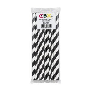 SORBETE DE PAPEL CBX 10X25 RAYA NEGRO
