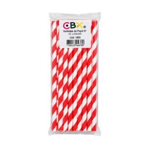 SORBETE DE PAPEL CBX 10X25 RAYA ROJA